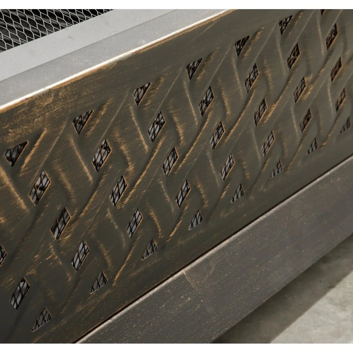 Dellonda DG44 35" Rectangular Outdoor Fire Pit Antique Bronze Effect Dellonda