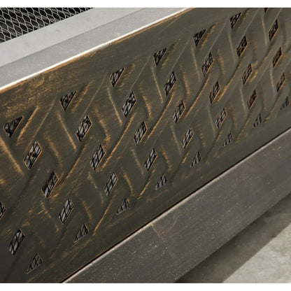 Dellonda DG44 35" Rectangular Outdoor Fire Pit Antique Bronze Effect Dellonda