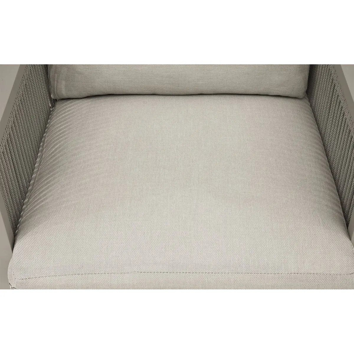 Dellonda DG50 Fusion Garden/Patio Aluminium Dining Chair with Armrests Set of 4 Light Grey Dellonda