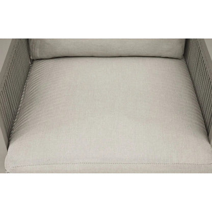 Dellonda DG50 Fusion Garden/Patio Aluminium Dining Chair with Armrests Set of 4 Light Grey Dellonda