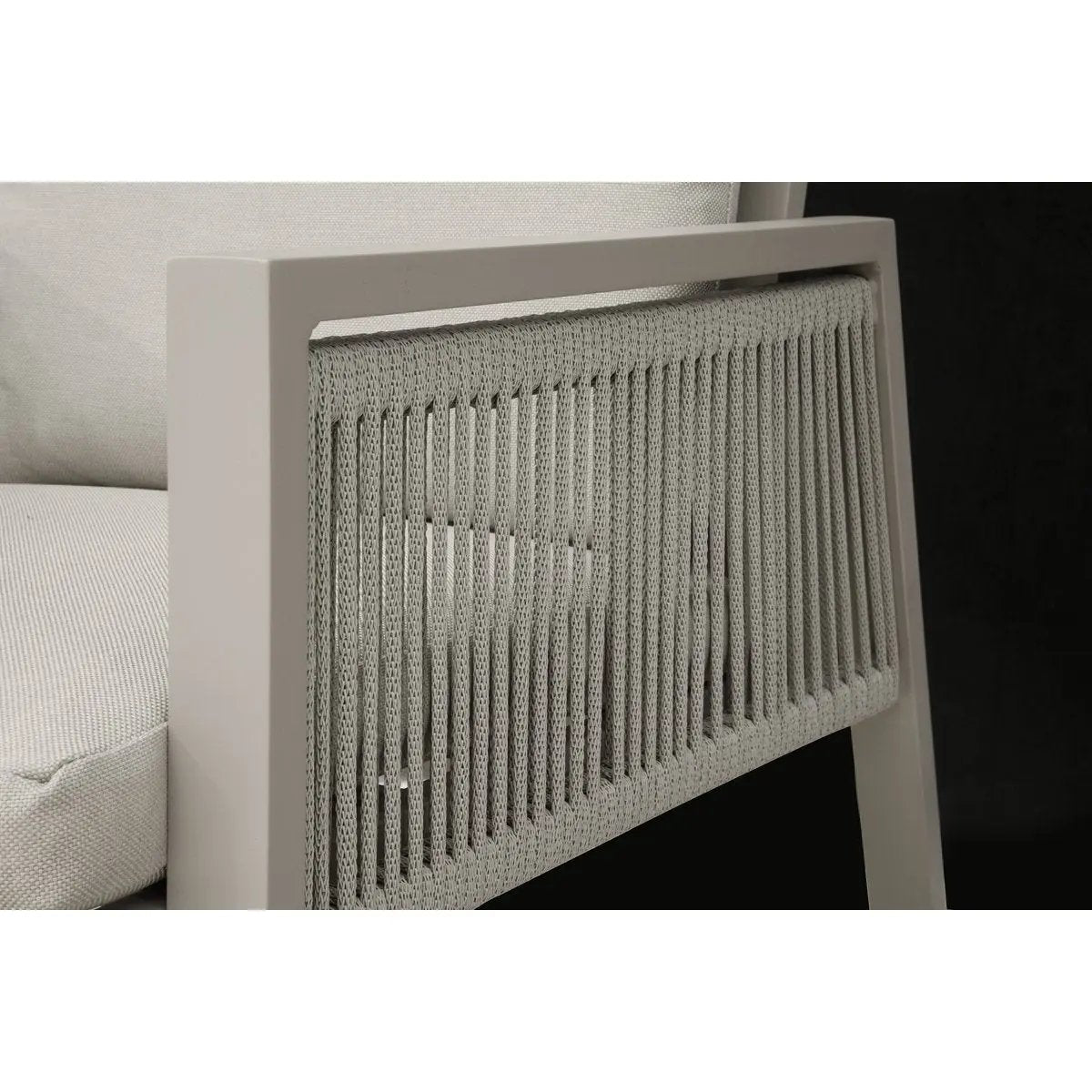 Dellonda DG50 Fusion Garden/Patio Aluminium Dining Chair with Armrests Set of 4 Light Grey Dellonda