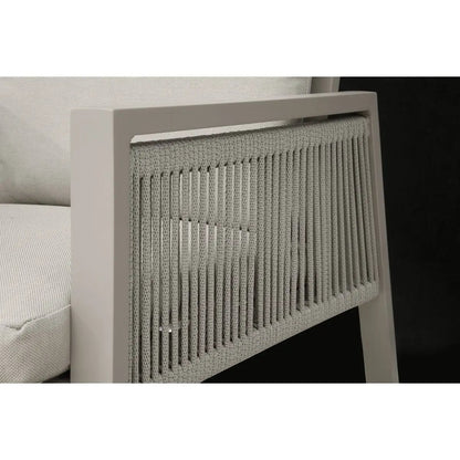 Dellonda DG50 Fusion Garden/Patio Aluminium Dining Chair with Armrests Set of 4 Light Grey Dellonda