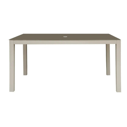 Dellonda DG51 Fusion Aluminium Glass Garden Dining Table with Parasol Hole Light Grey Dellonda