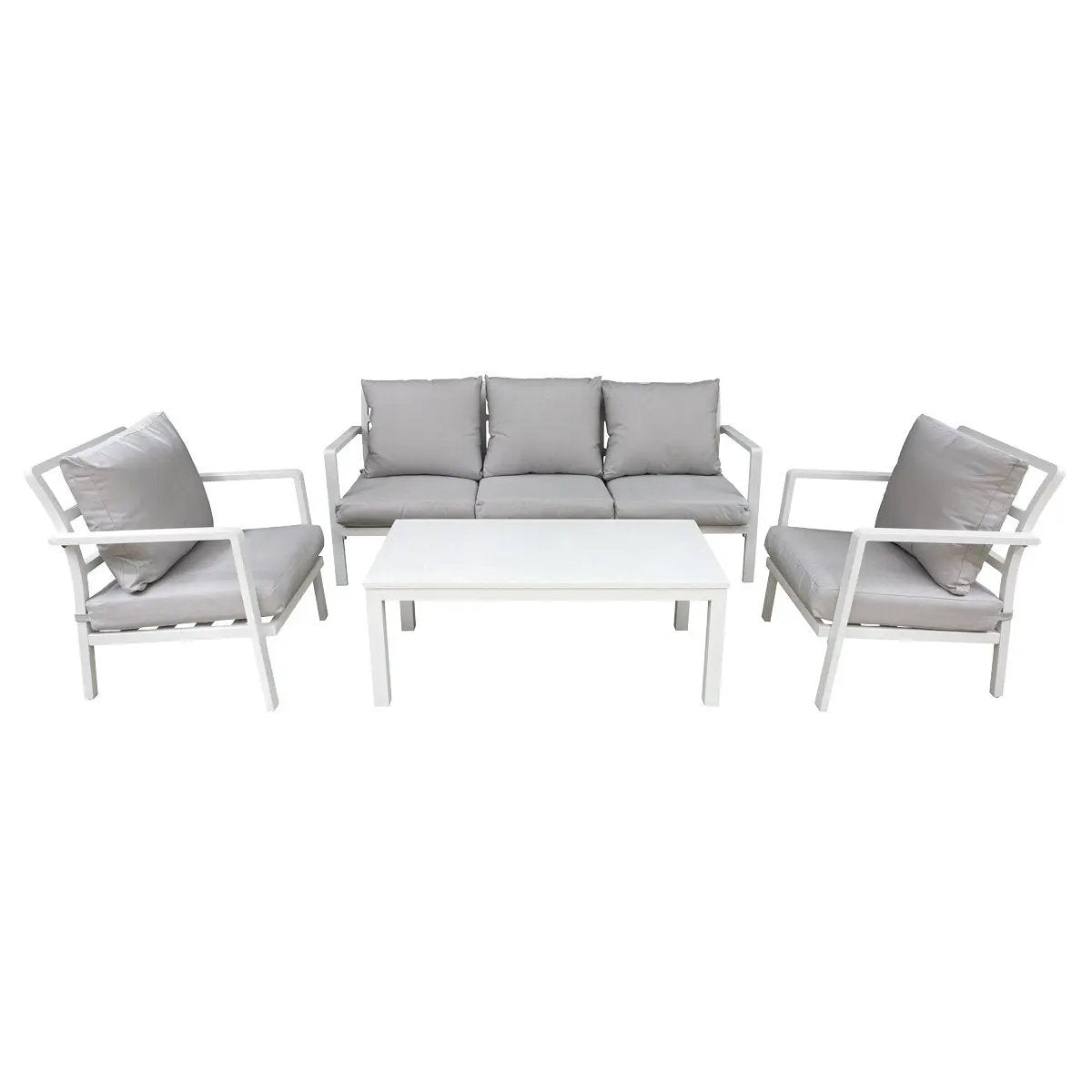 Dellonda DG52 Kyoto 4-Piece Aluminium Outdoor Garden Sofa Arm Chair Coffee Table Set Dellonda