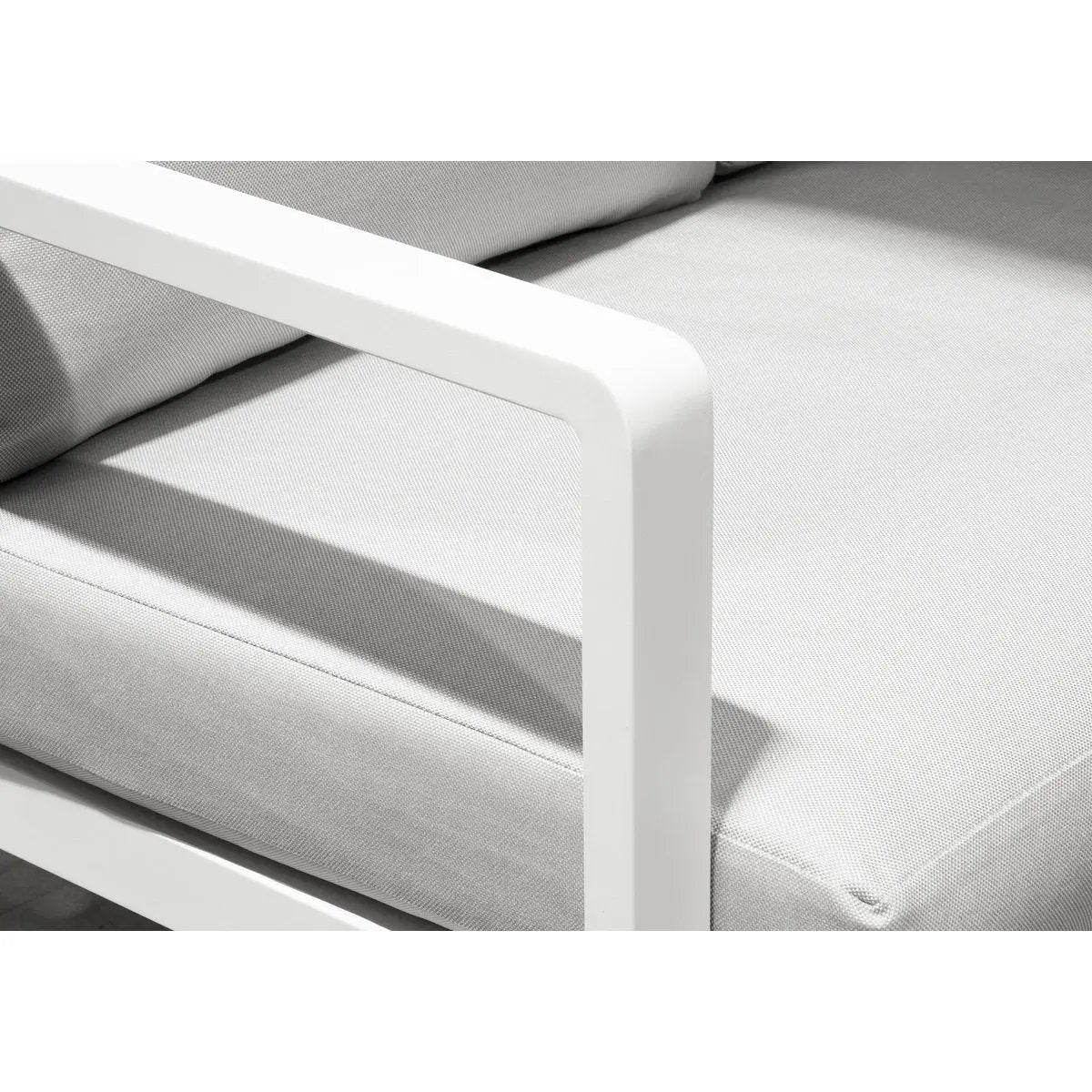 Dellonda DG53 Kyoto White 3-Piece Outdoor Garden Corner Sofa & Coffee Table Set Dellonda