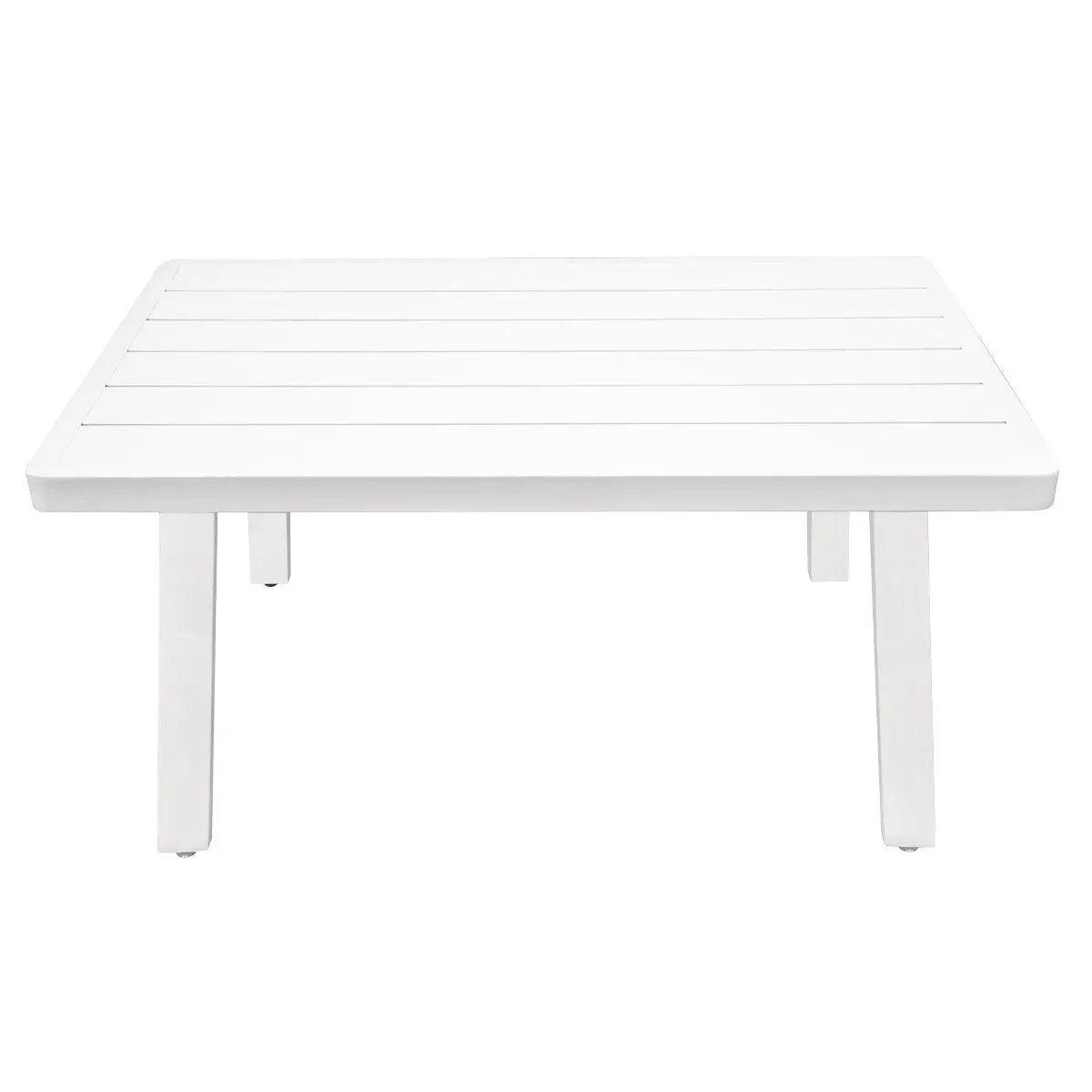 Dellonda DG53 Kyoto White 3-Piece Outdoor Garden Corner Sofa & Coffee Table Set Dellonda