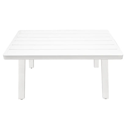 Dellonda DG53 Kyoto White 3-Piece Outdoor Garden Corner Sofa & Coffee Table Set Dellonda