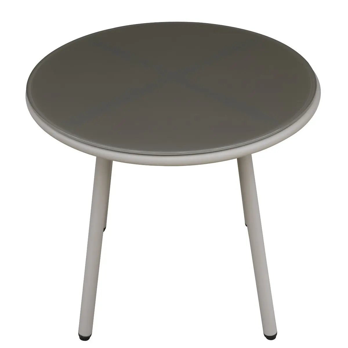 Dellonda DG55 Como 3-Piece Steel Bistro Set with Tempered Glass Top Dellonda