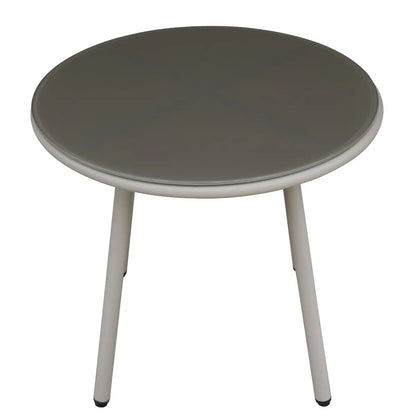 Dellonda DG55 Como 3-Piece Steel Bistro Set with Tempered Glass Top Dellonda