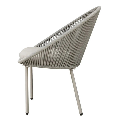 Dellonda DG55 Como 3-Piece Steel Bistro Set with Tempered Glass Top Dellonda