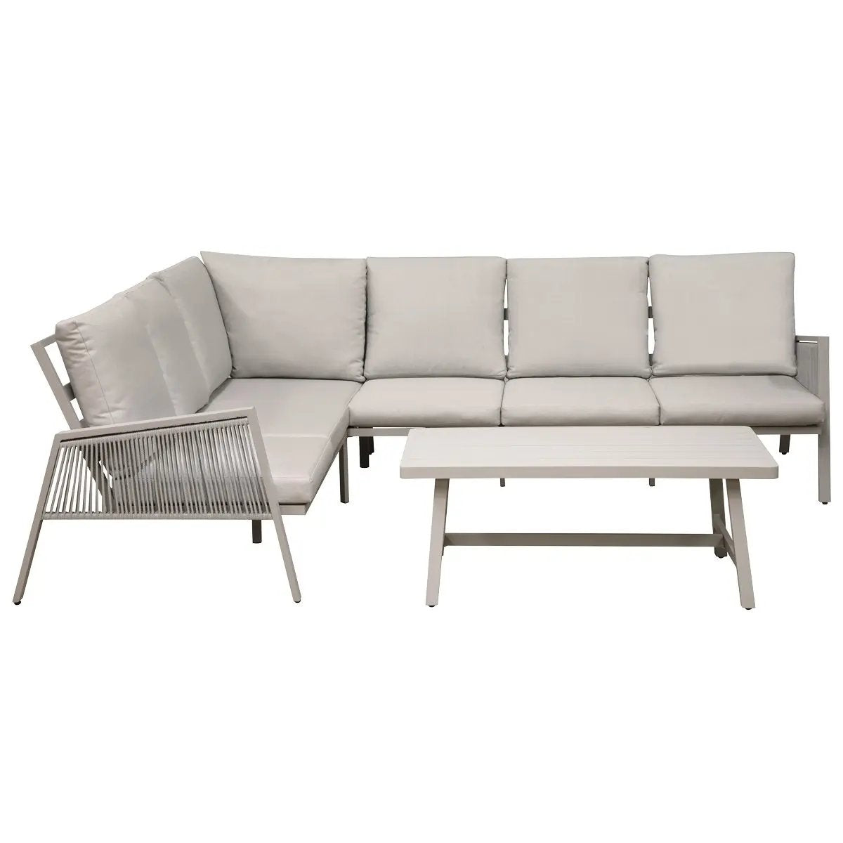 Dellonda DG57 Fusion 4-Piece Outdoor Garden Corner Sofa & Coffee Table Set Aluminium Dellonda