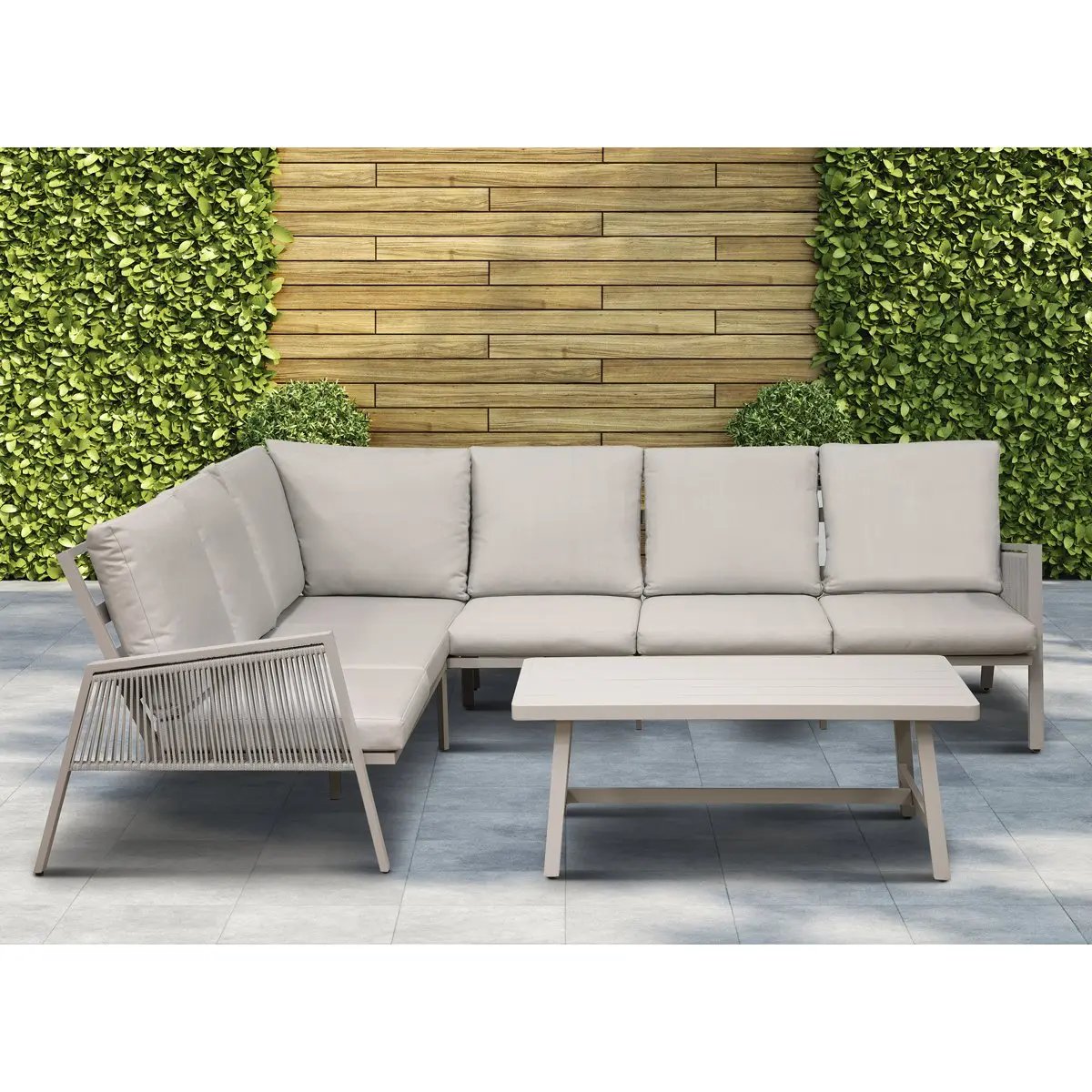 Dellonda DG57 Fusion 4-Piece Outdoor Garden Corner Sofa & Coffee Table Set Aluminium Dellonda