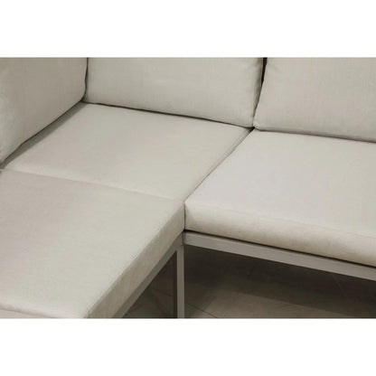 Dellonda DG57 Fusion 4-Piece Outdoor Garden Corner Sofa & Coffee Table Set Aluminium Dellonda