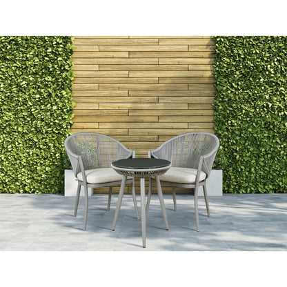 Dellonda DG58 Echo 3pc Aluminium Balcony Set with Tempered Glass Top Dellonda