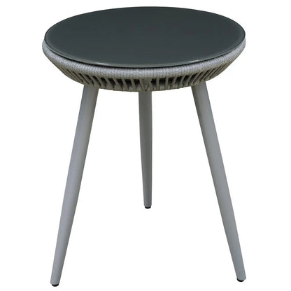 Dellonda DG58 Echo 3pc Aluminium Balcony Set with Tempered Glass Top Dellonda