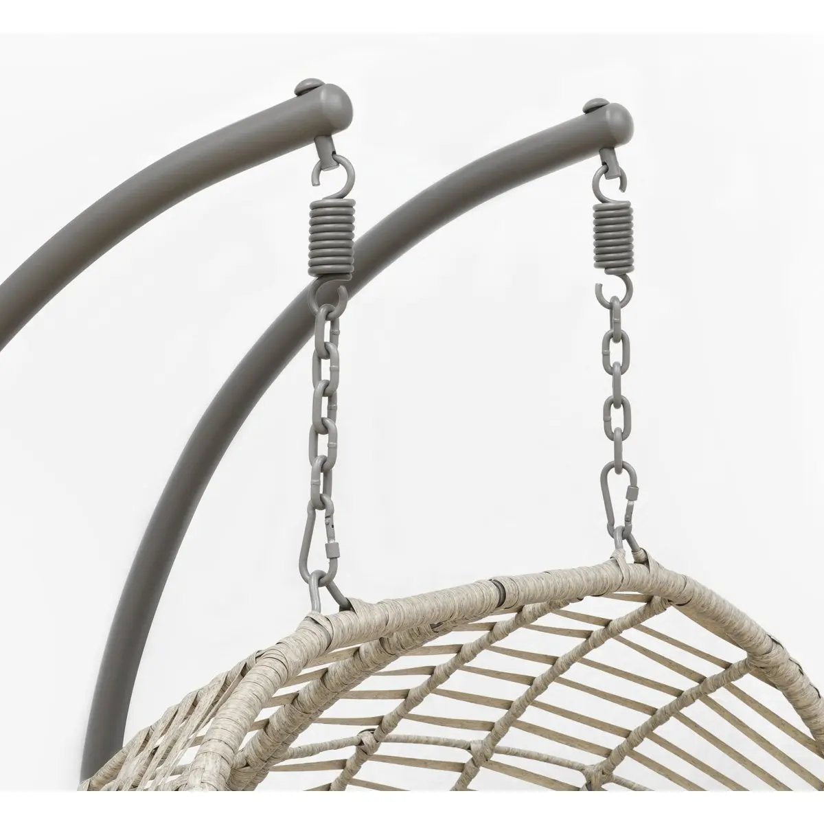 Dellonda DG61 Egg Hanging Swing Chair Wicker Rattan Basket Steel Frame Double Dellonda