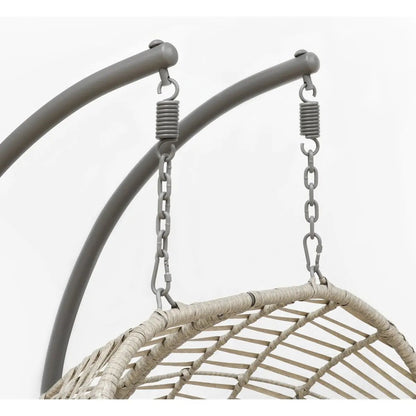 Dellonda DG61 Egg Hanging Swing Chair Wicker Rattan Basket Steel Frame Double Dellonda