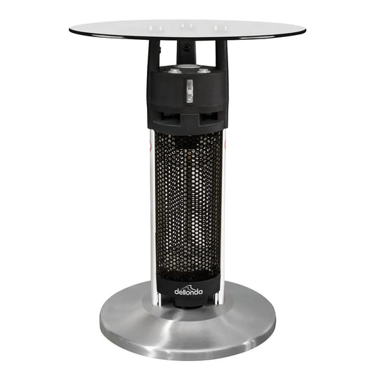 Dellonda DG62 Bistro Table with 1200W Heater 65cm Black/Stainless Steel Dellonda