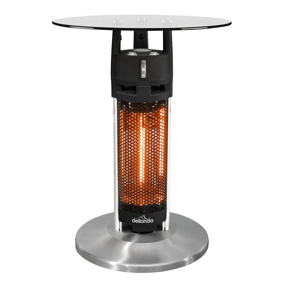 Dellonda DG62 Bistro Table with 1200W Heater 65cm Black/Stainless Steel Dellonda