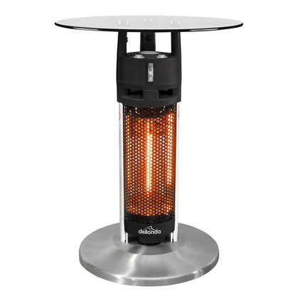 Dellonda DG62 Bistro Table with 1200W Heater 65cm Black/Stainless Steel Dellonda