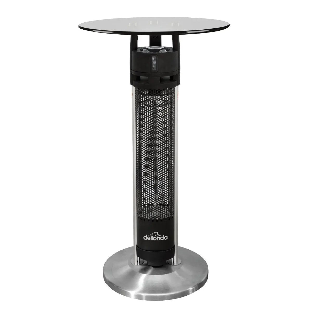 Dellonda DG63 Bistro Table with 1600W Heater 95cm Black/Stainless Steel Dellonda