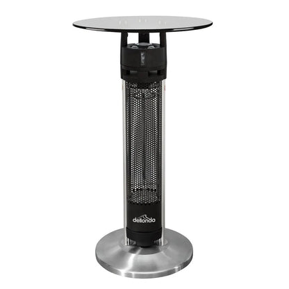 Dellonda DG63 Bistro Table with 1600W Heater 95cm Black/Stainless Steel Dellonda