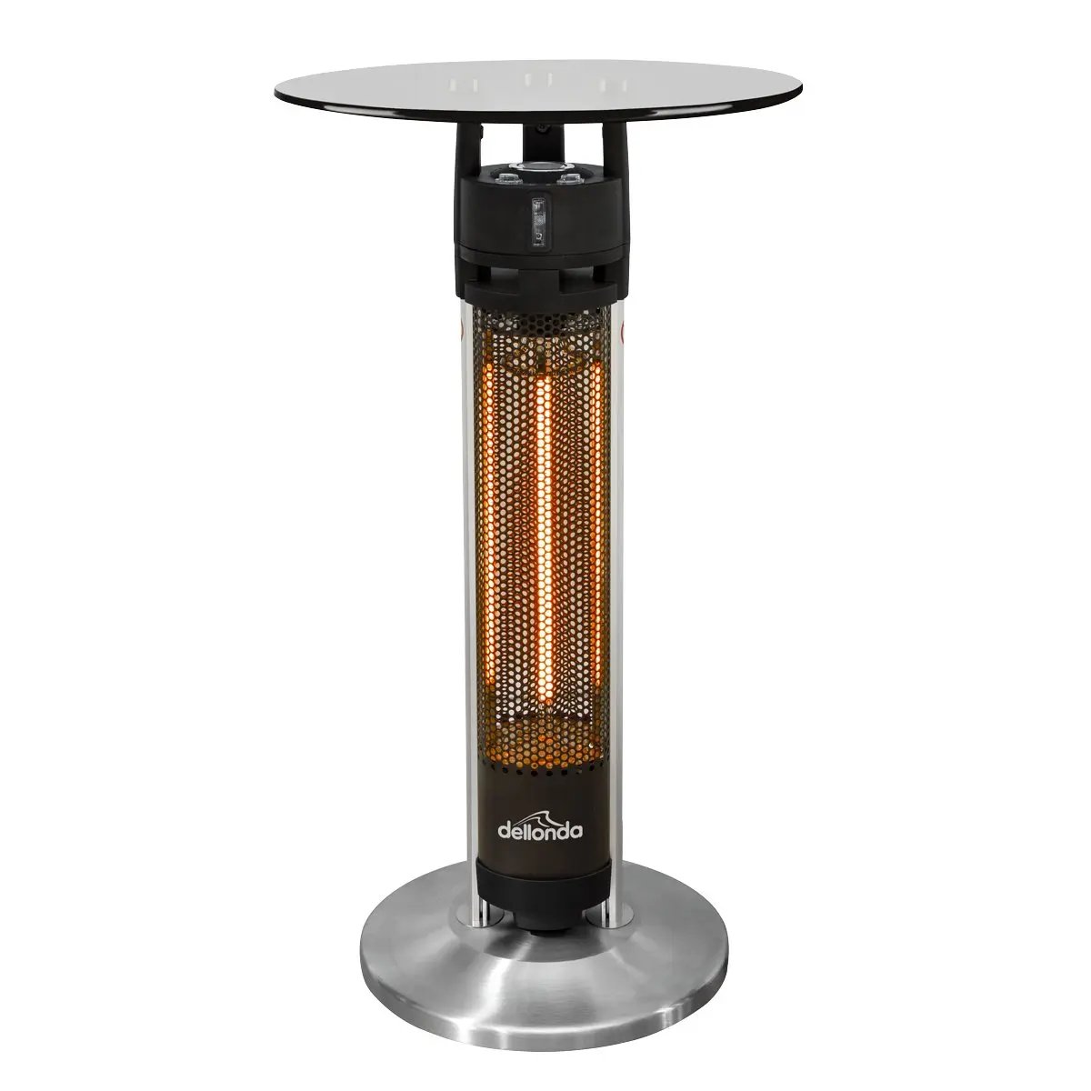 Dellonda DG63 Bistro Table with 1600W Heater 95cm Black/Stainless Steel Dellonda