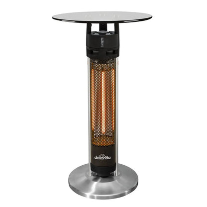 Dellonda DG63 Bistro Table with 1600W Heater 95cm Black/Stainless Steel Dellonda