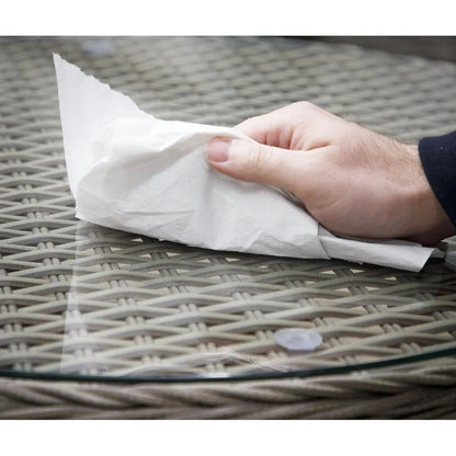 Dellonda DG65 Chester Rattan Wicker Outdoor Bistro Table with Tempered Glass Top Brown Dellonda