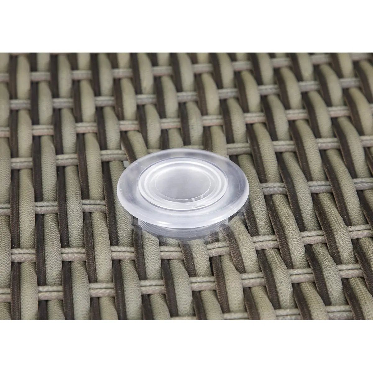 Dellonda DG66 Chester Rattan Wicker Outdoor Dining Table with Tempered Glass Top Brown Dellonda