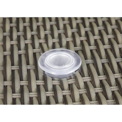 Dellonda DG66 Chester Rattan Wicker Outdoor Dining Table with Tempered Glass Top Brown Dellonda