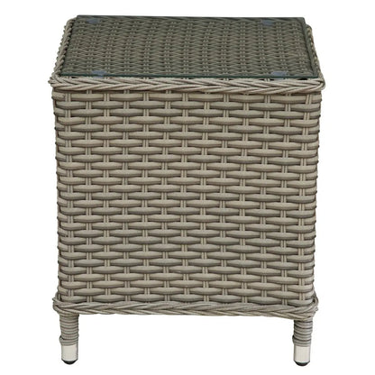 Dellonda DG68 Chester Rattan Wicker Outdoor Recliner Seat & Coffee Table Set Brown Dellonda