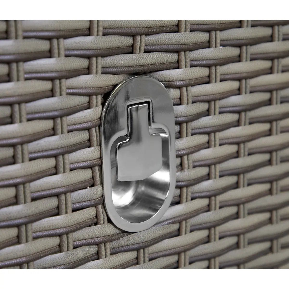 Dellonda DG68 Chester Rattan Wicker Outdoor Recliner Seat & Coffee Table Set Brown Dellonda