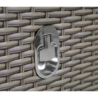 Dellonda DG68 Chester Rattan Wicker Outdoor Recliner Seat & Coffee Table Set Brown Dellonda