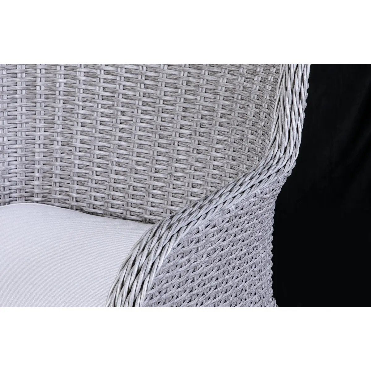 Dellonda DG76 Buxton Rattan Wicker Outdoor Dining Armchairs with Cushion Set of 2 Grey Dellonda