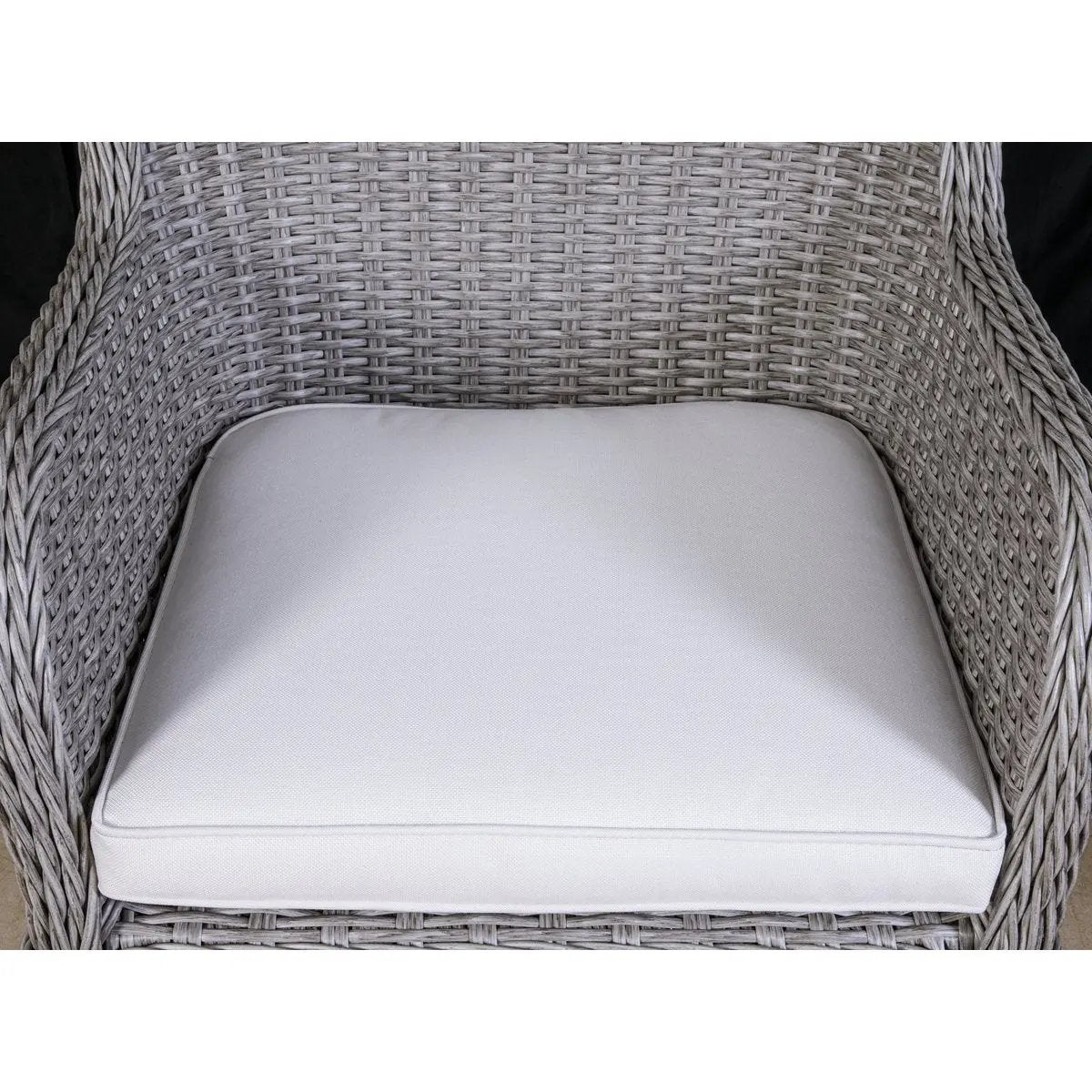 Dellonda DG76 Buxton Rattan Wicker Outdoor Dining Armchairs with Cushion Set of 2 Grey Dellonda