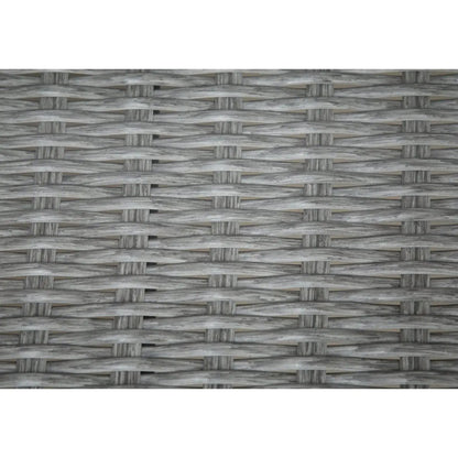 Dellonda DG78 Buxton Rattan Wicker Outdoor Dining Table with Clear Tempered Glass Top Grey Dellonda