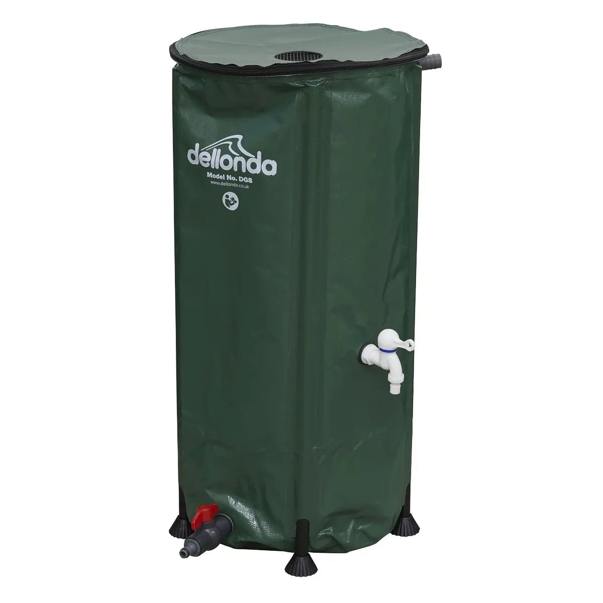 Dellonda DG8 Collapsible PVC Garden Water Butt with Zipped Lid & Drain Tap 100L Dellonda