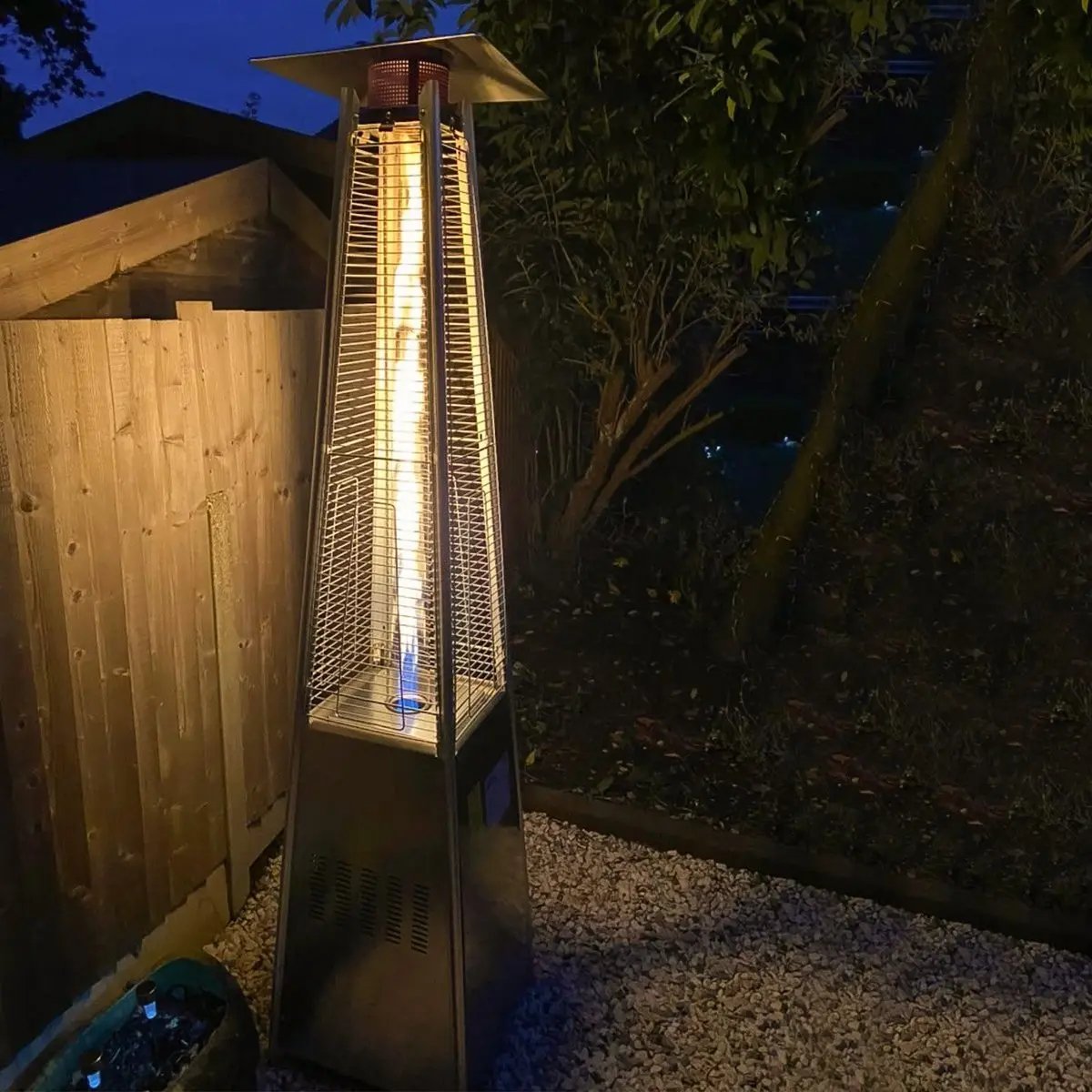 Dellonda DG99 13kW Pyramid Gas Patio Heater 13kW Commercial/Garden Use - Stainless Steel Dellonda