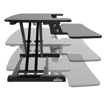 Dellonda DH14 71cm Height Adjustable Standing Desk Converter 50cm Max Height 15kg Capacity Dellonda