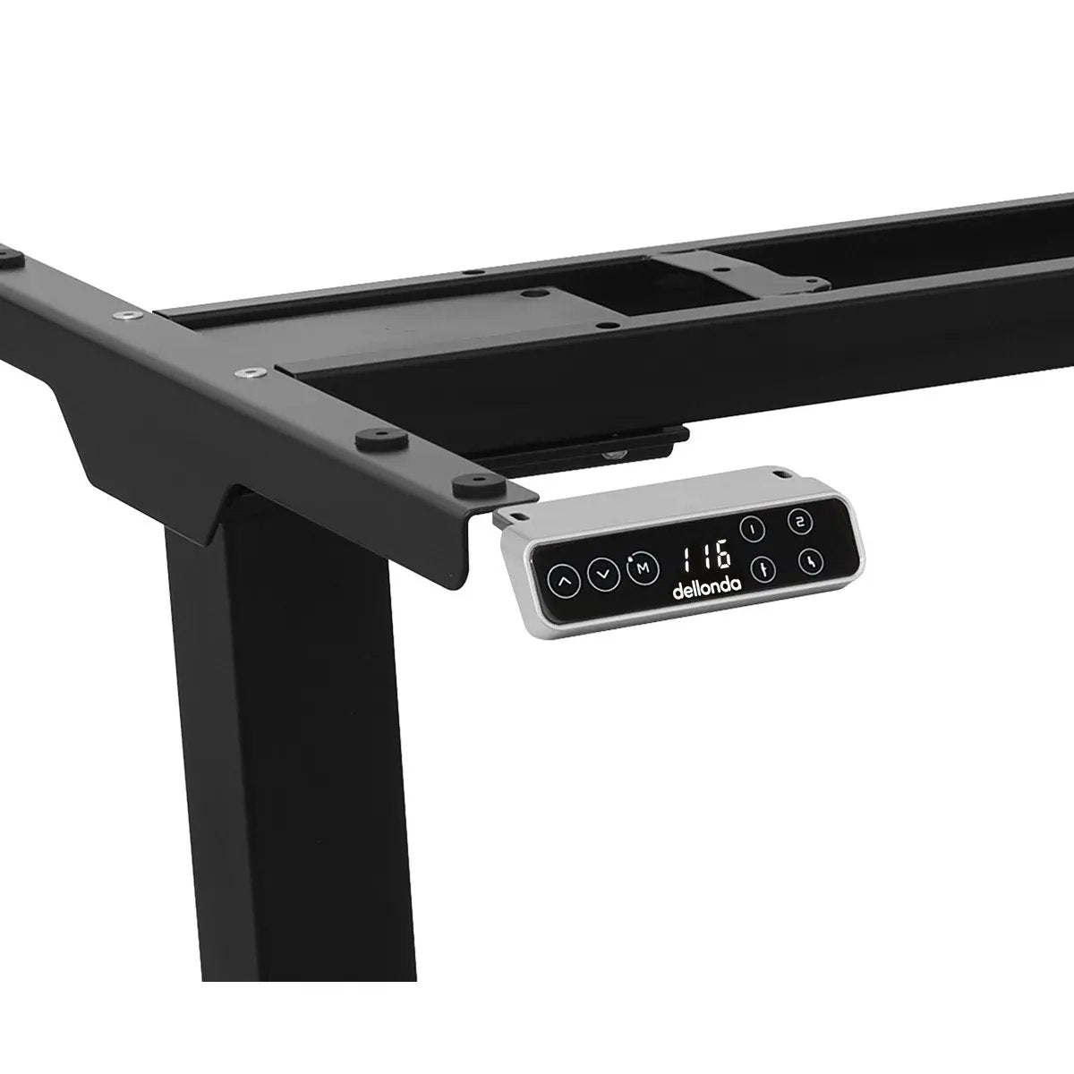 Dellonda DH16 Black Electric Adjustable Desk Frame Digital Controls 100kg Heavy Duty Dellonda