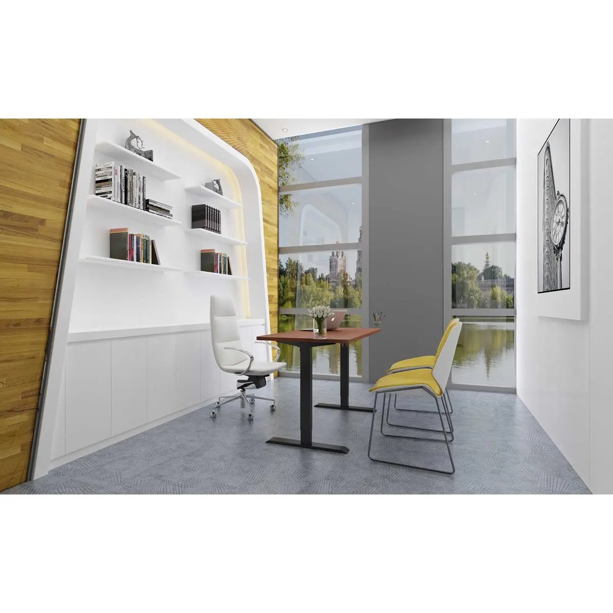 Dellonda DH18 Electric Adjustable Desk Frame Digital Controls 70kg Capacity Black Dellonda