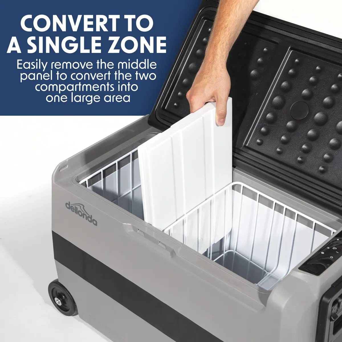 Dellonda DL14 50L Portable Dual Zone Compressor Car Camping Fridge/Freezer 12/24V Dellonda