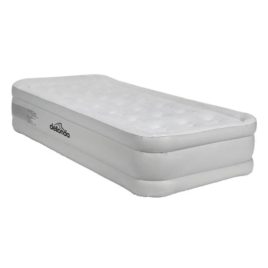 Dellonda DL144 Single Inflatable High Raised Flocked Air Bed with Removable 230V Rapid-Air Electric Pump Dellonda