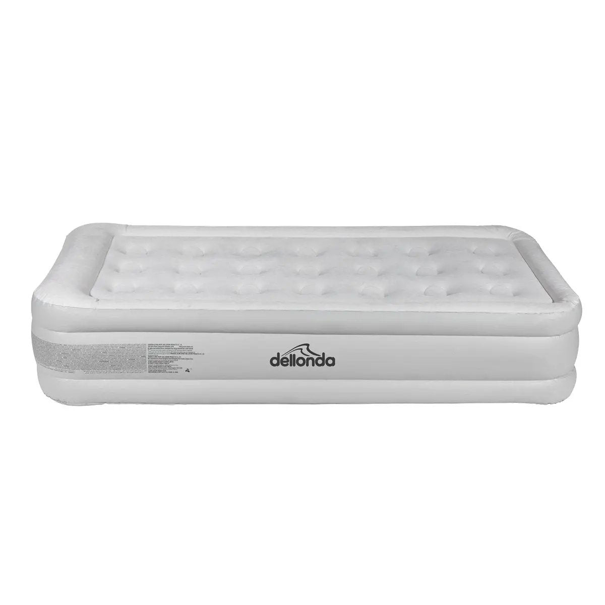 Dellonda DL144 Single Inflatable High Raised Flocked Air Bed with Removable 230V Rapid-Air Electric Pump Dellonda