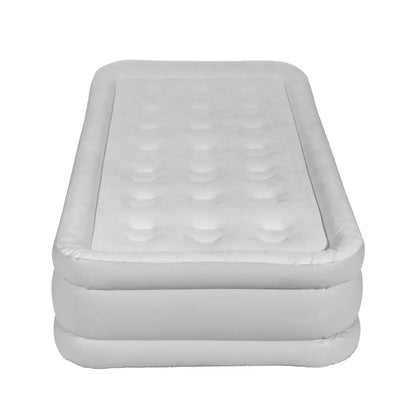Dellonda DL144 Single Inflatable High Raised Flocked Air Bed with Removable 230V Rapid-Air Electric Pump Dellonda