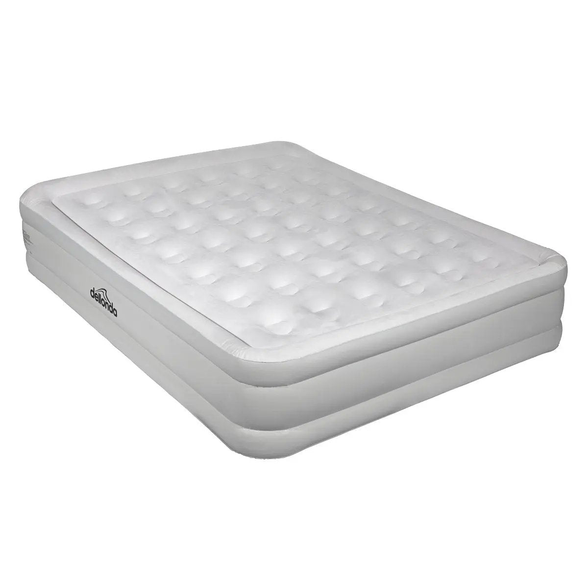 Dellonda DL145 Inflatable High Raised Flocked Air Bed with Removable Rapid-Air Electric Pump Queen Size Dellonda
