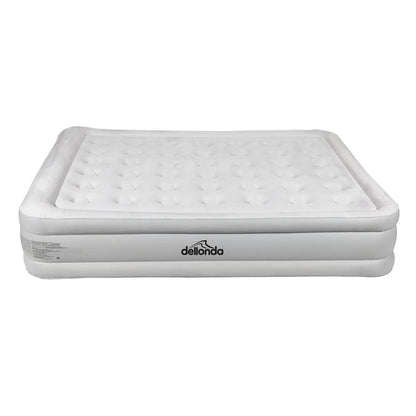 Dellonda DL145 Inflatable High Raised Flocked Air Bed with Removable Rapid-Air Electric Pump Queen Size Dellonda