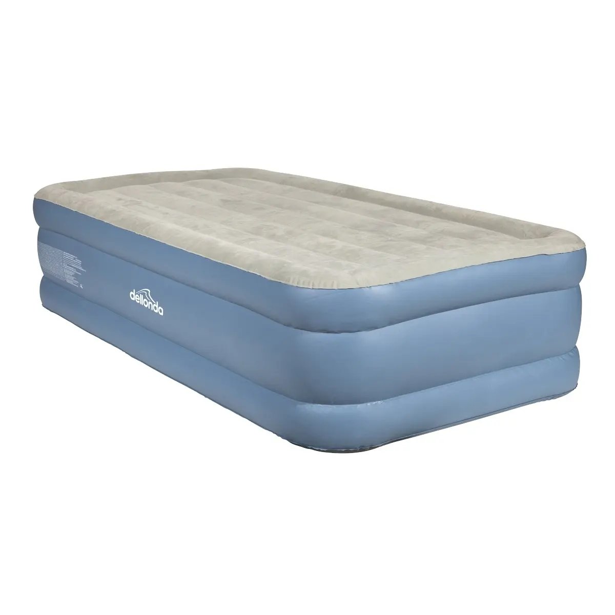 Dellonda DL146 Inflatable High Raised Flocked Air Bed with Built-In Electric Pump Single Dellonda
