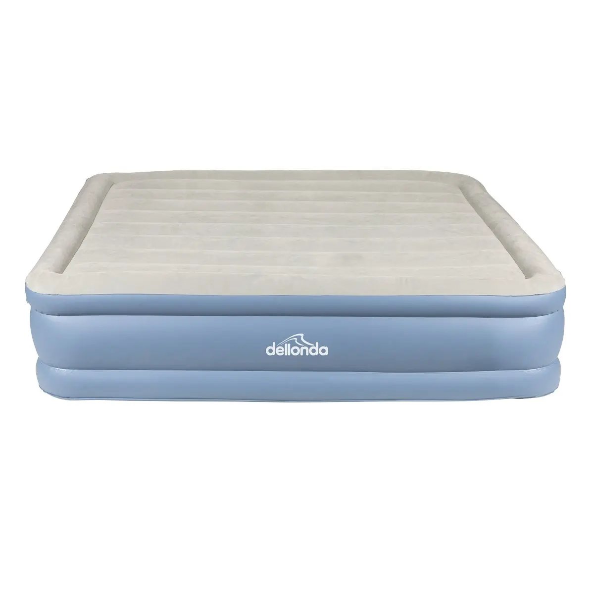Dellonda DL147 Inflatable High Raised Flocked Air Bed with Built-In Electric Pump Queen Size Dellonda